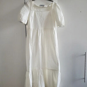 NWOT Modern Citizen White Long Ruffle Dress Size S